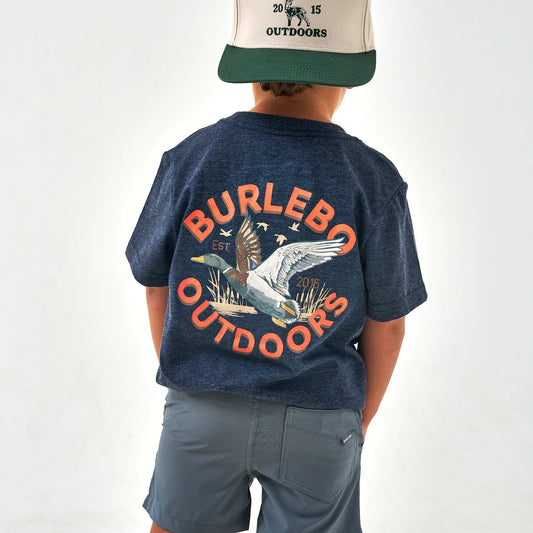 Toddler Burlebo Old School Duck Hunt Tee | Heather Navy