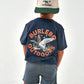Boys Burlebo Old School Duck Hunt Tee | Heather Navy