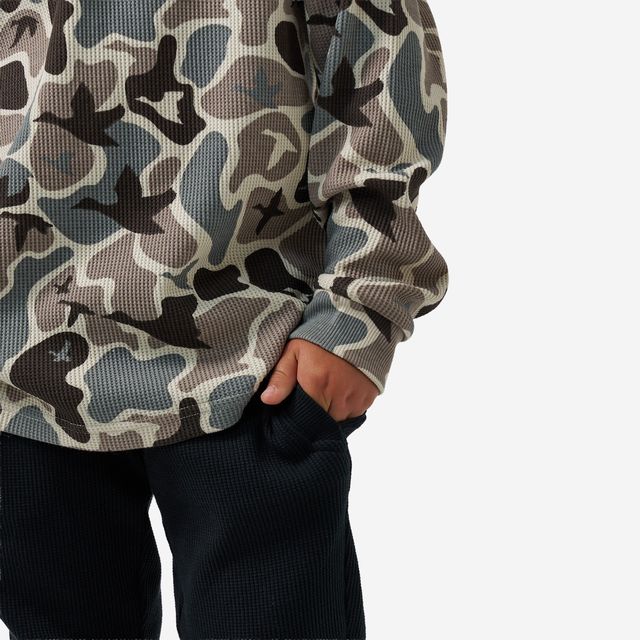 Boys Burlebo Thermal Hoodie - Mallard Mayhem Camo