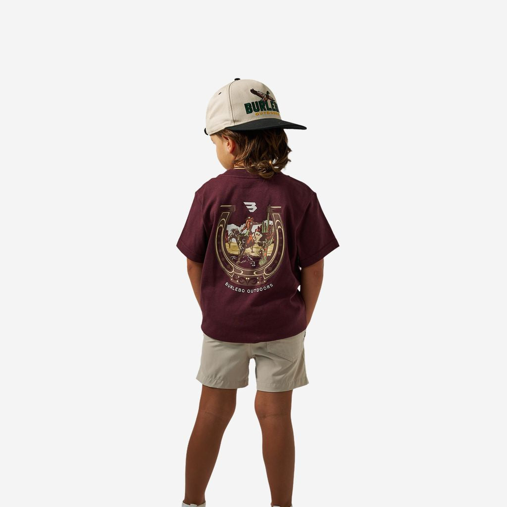 Boys Burlebo Horseshoe Tee - Maroon