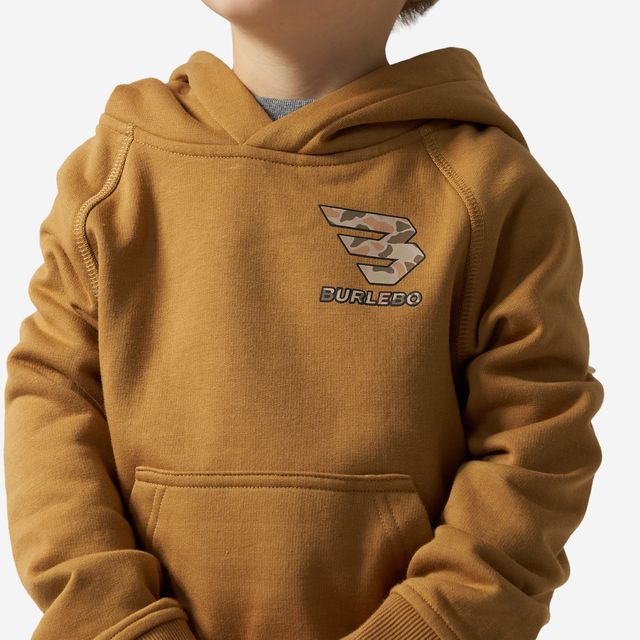 Boys Burlebo Fleece Hoodie - Mallard Camo Dog | Light Brown