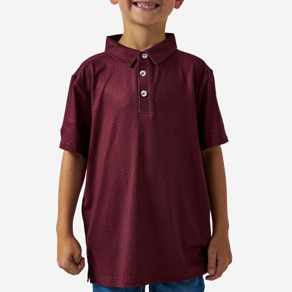 Boys Burlebo Performance Polo - Vintage Helmets | Maroon