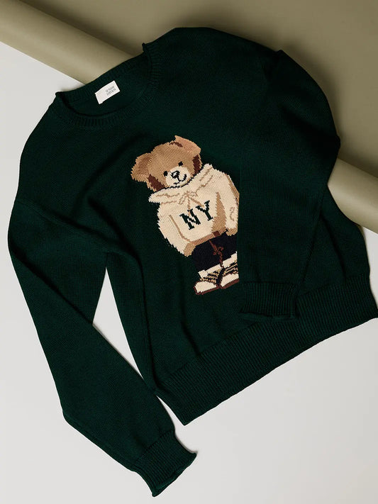 Rounded Roll Neck Bear Sweater