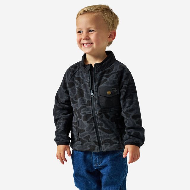 Boys Burlebo Micro Fleece Jacket - Black Camo