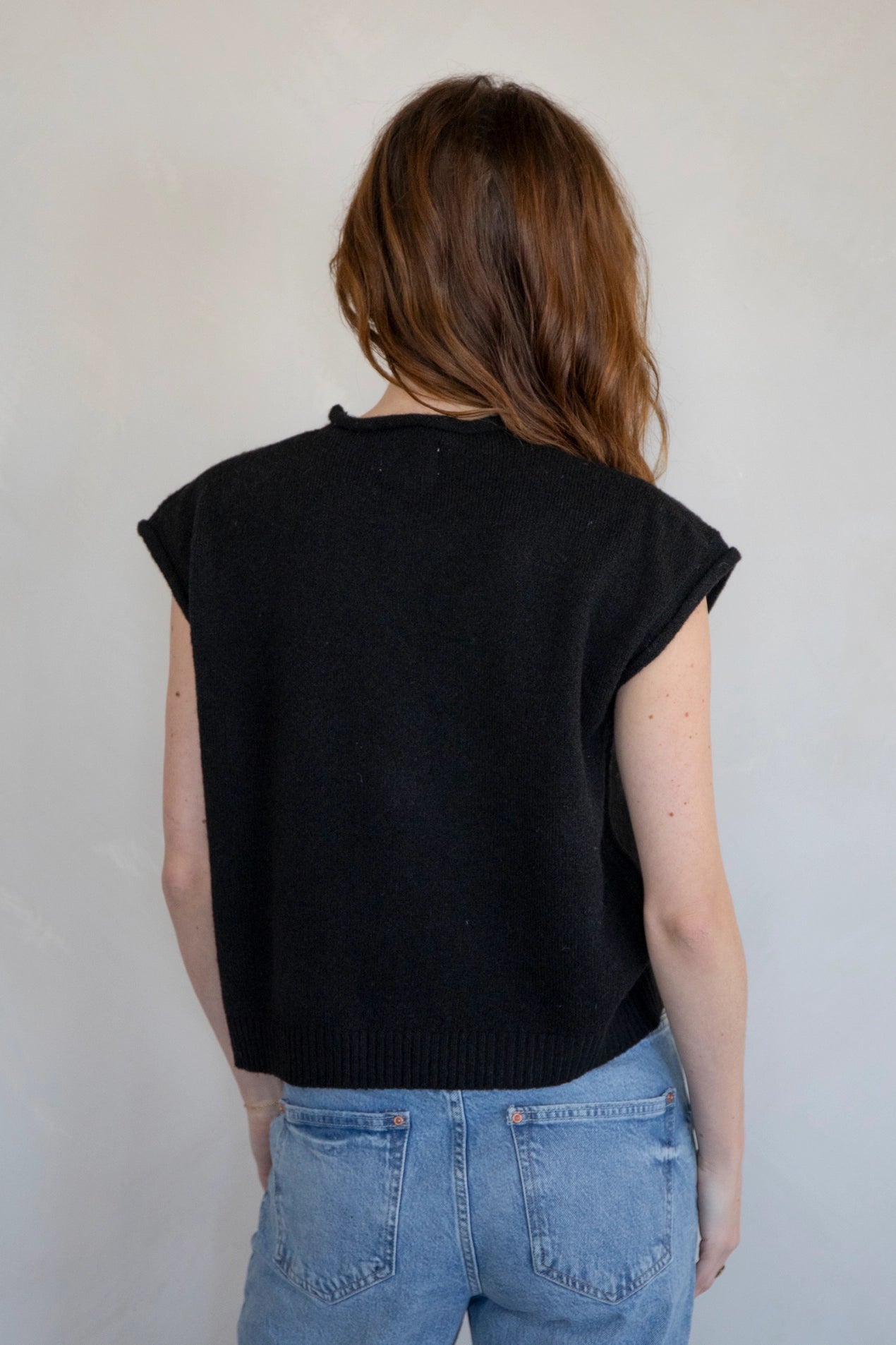 Piper Vest Cardigan - Black