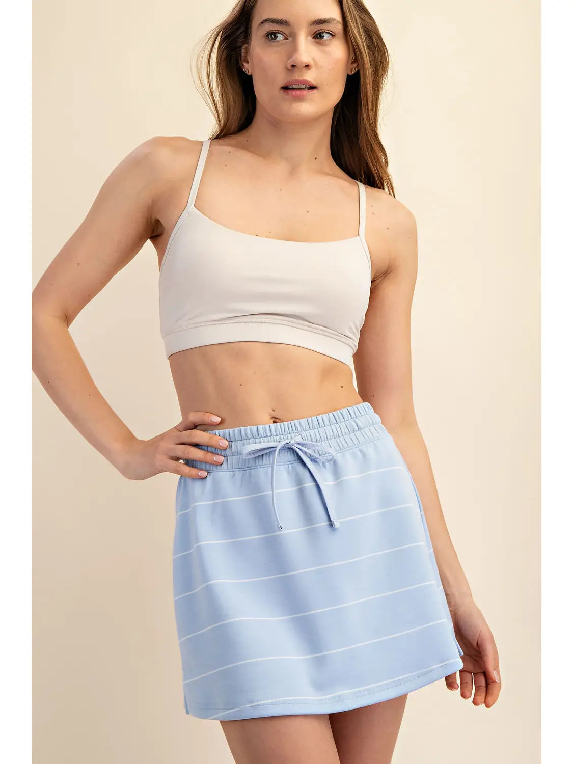Modal Frost Scuba Stripe Skort