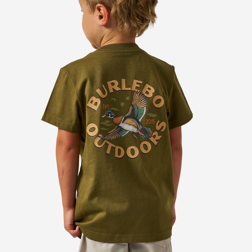 Boys Burlebo Wood Duck Tee - Hunter Green