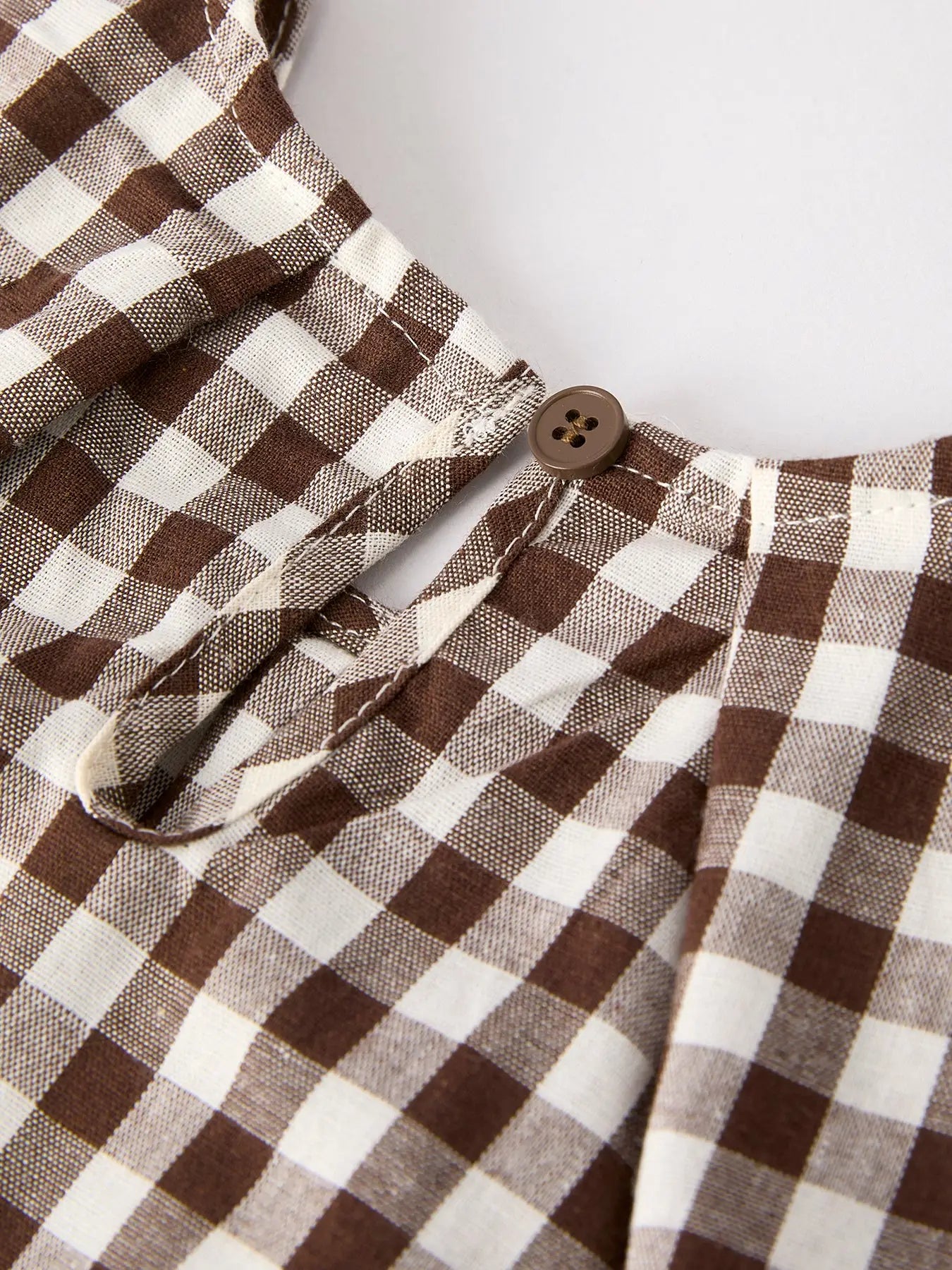 Coffee Color Plaid Top + Pant Set