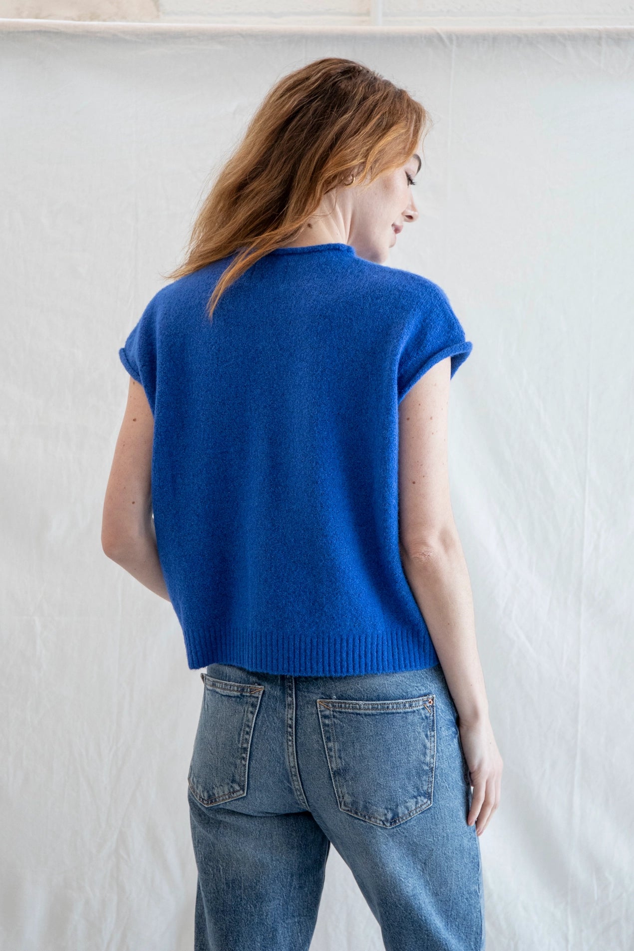 Piper Vest Cardigan - Royal Blue