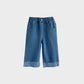 Toddler/Kids Cuffed Wide-Leg Pull On Jeans