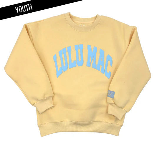 LULU MAC | Butter w/ Light Blue Puff Sweatshirt
