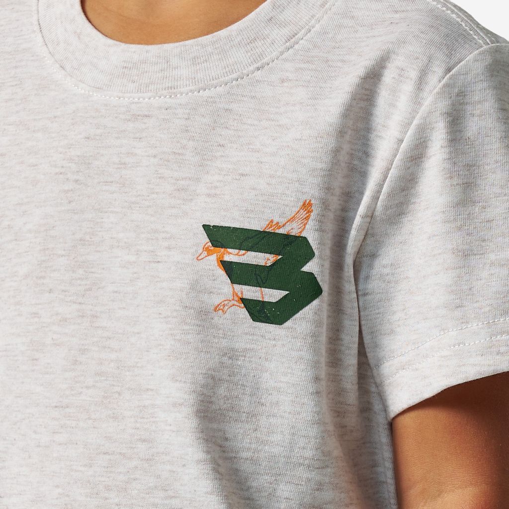 Boys Burlebo Duck Flying B Logo Tee - Oatmeal
