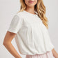 Bubble Hem Cotton Top - Off White