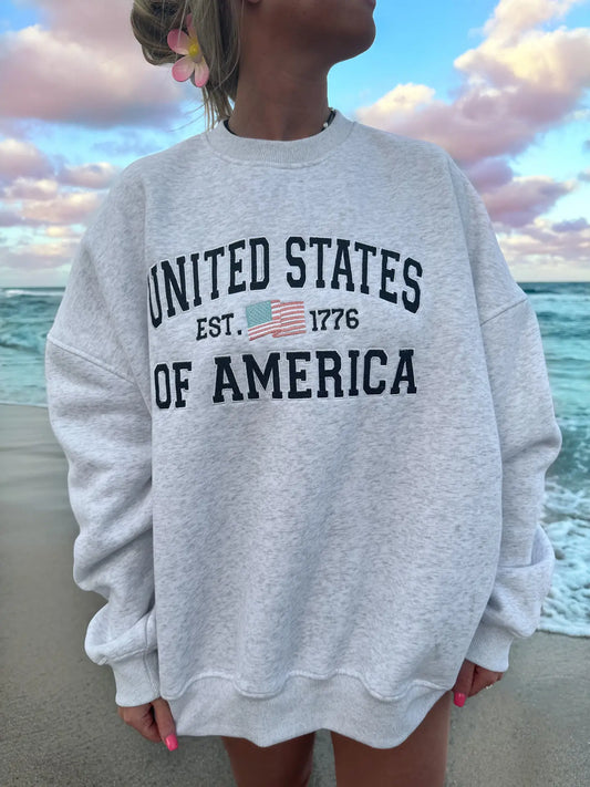United States Embroidered Sweatshirt