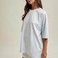 Oversized Striped Tee - Sky Blue/White
