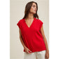 Cherry Ribbed Knit Top