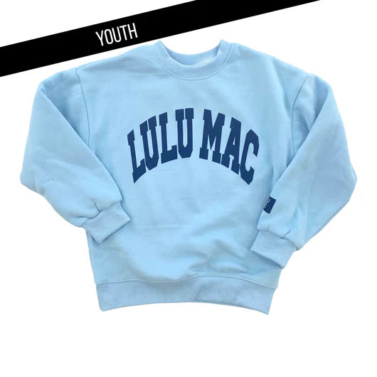 LULU MAC | Light Blue w/ Navy Puff Sweatshirt