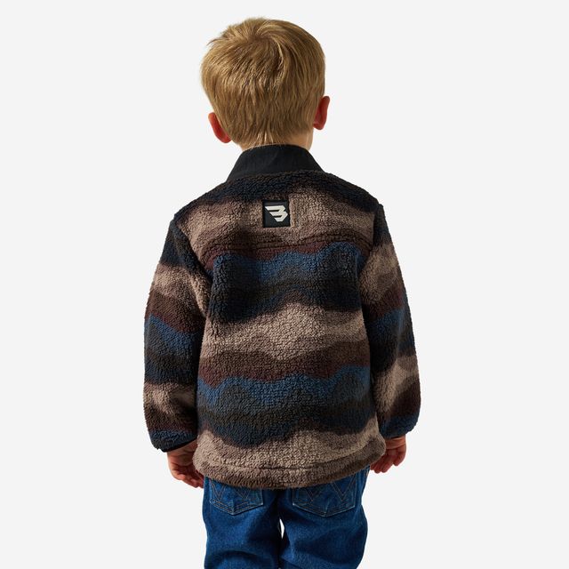 Boys Burlebo Wave on Wave Mountain Fleece Sherpa Full Zip Jacket