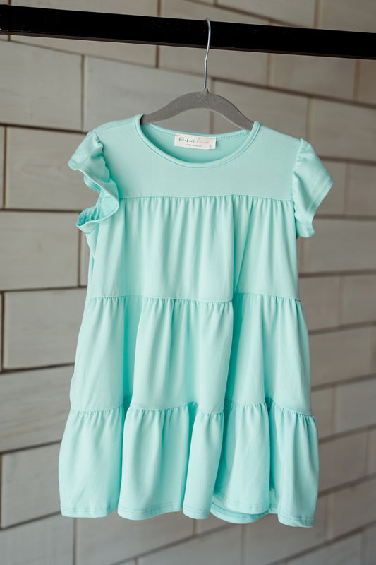 Toddler Ruffle Sleeve Tiered Dress