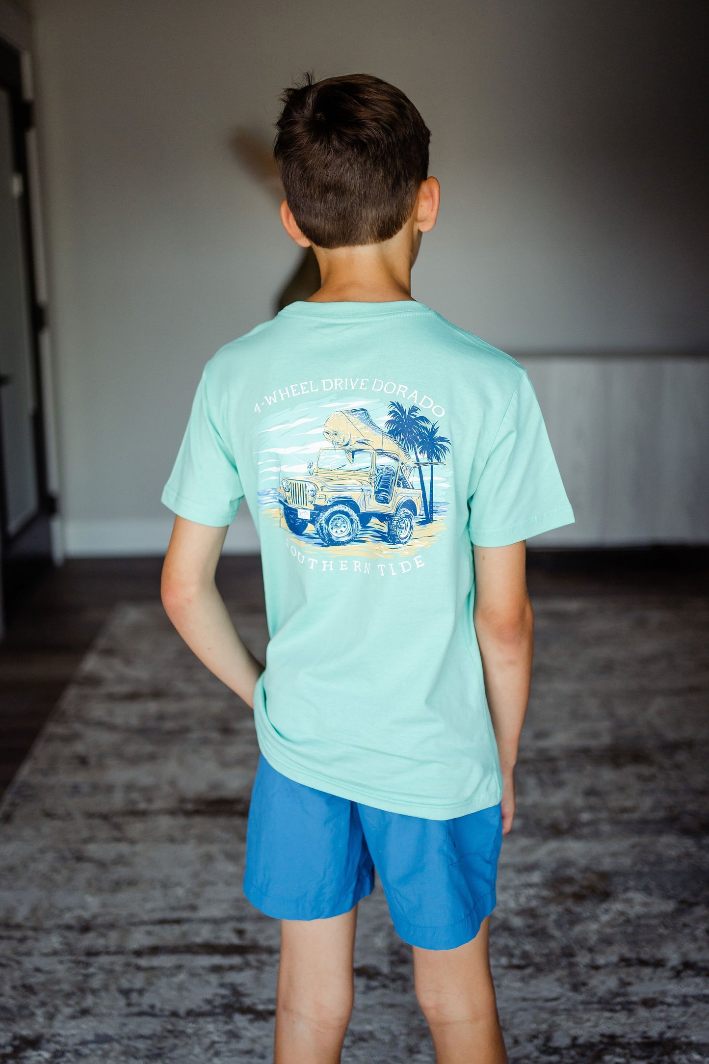 Boys Southern Tide Four Wheel Driver Dorado T-Shirt