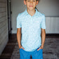 Boys Southern Tide Seascape Sailing Printed Performance Polo Shirt