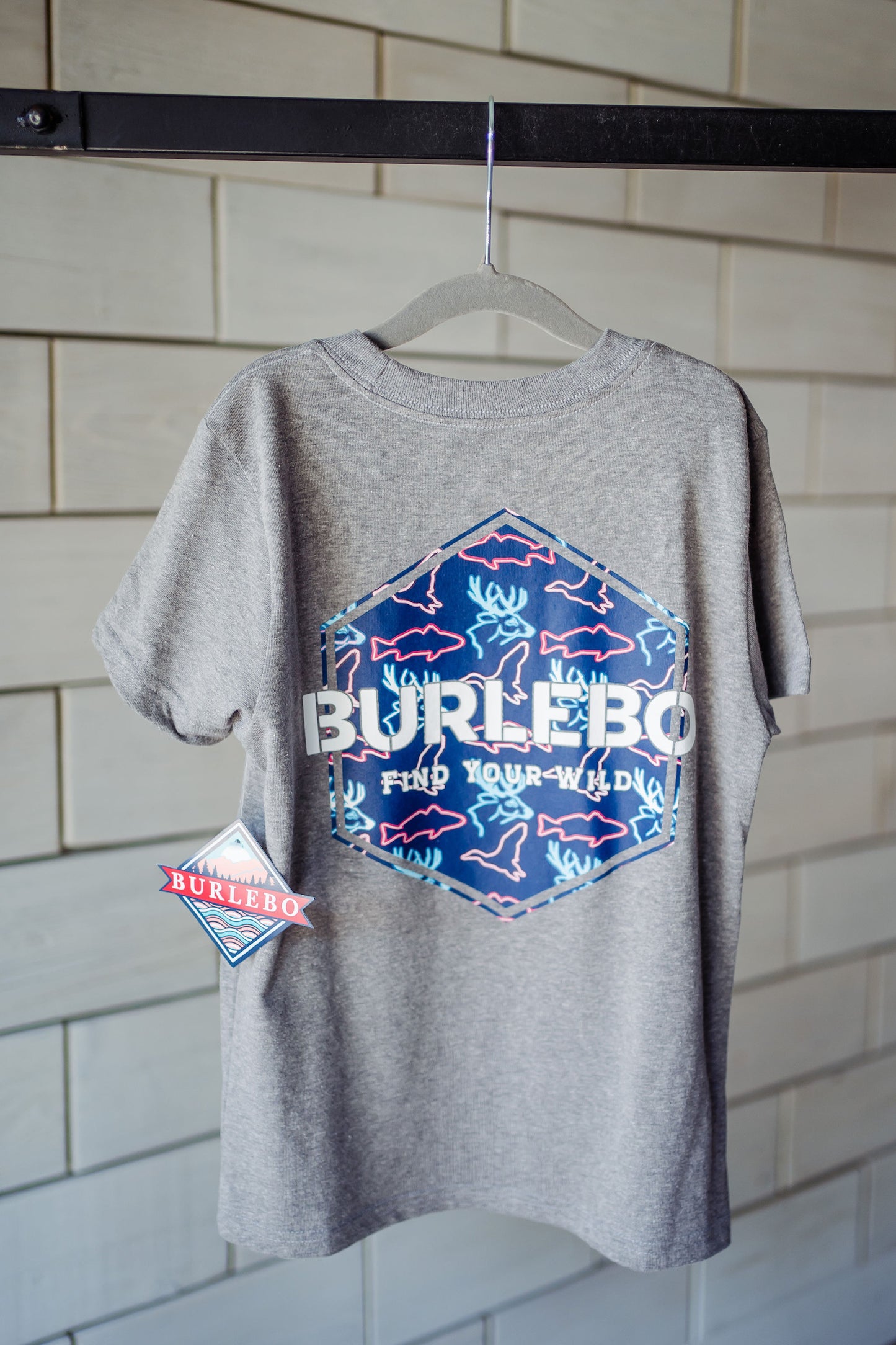 Boys Burlebo Neon Outdoors Logo Tee