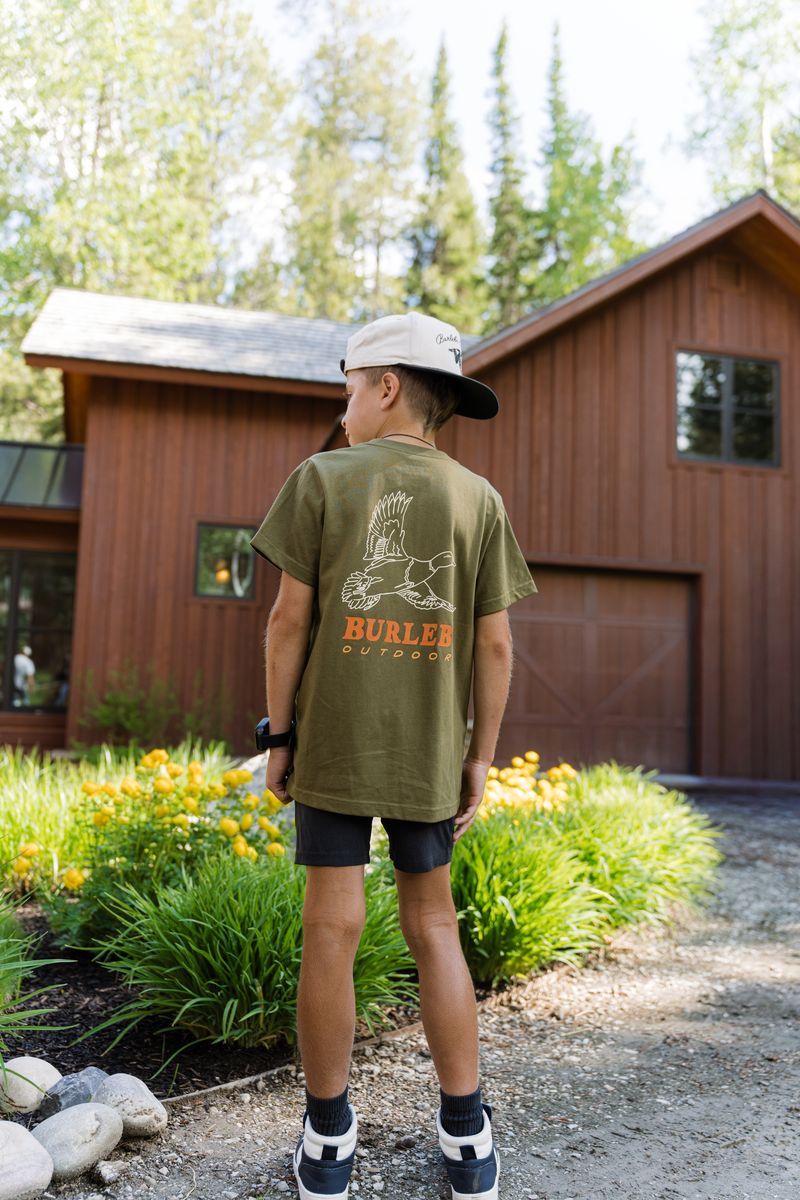 Boys Burlebo Duck Wild Tee - Hunter Green