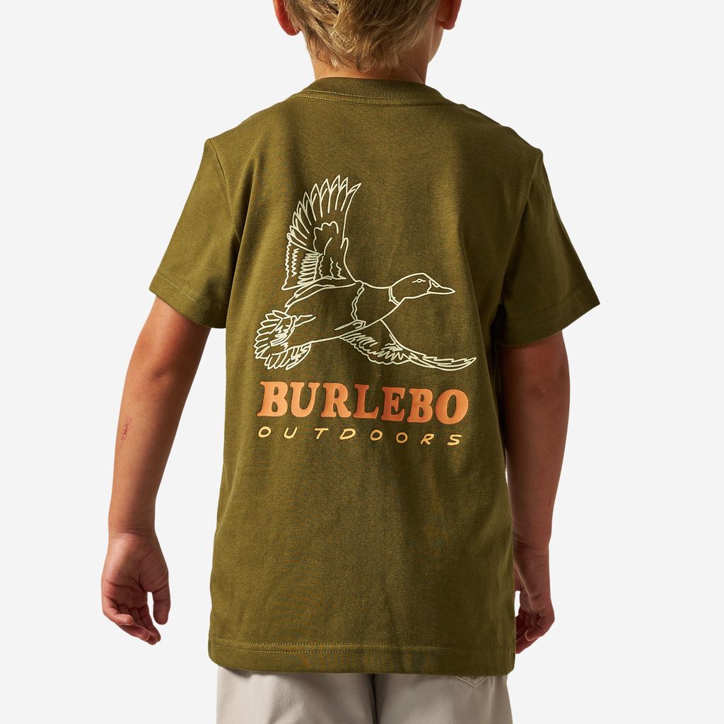 Boys Burlebo Duck Wild Tee - Hunter Green