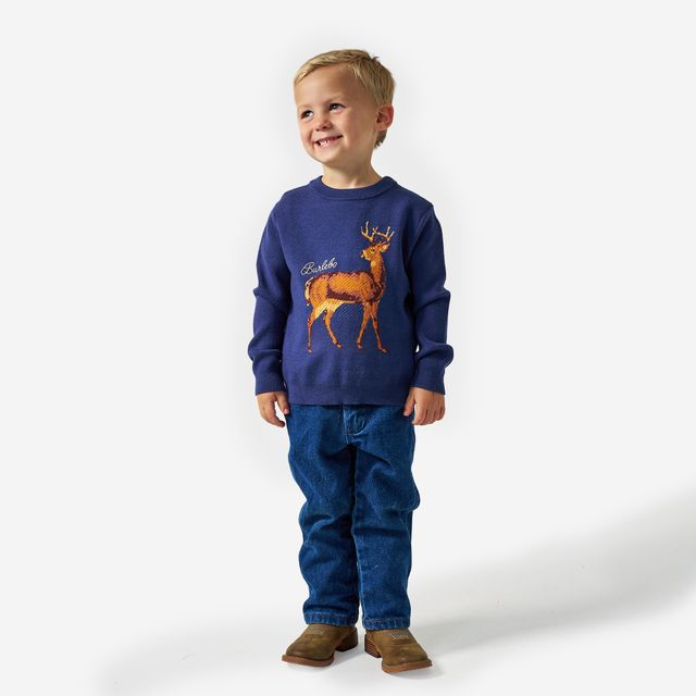 Boys Burlebo Cabin Sweater | Navy Deer