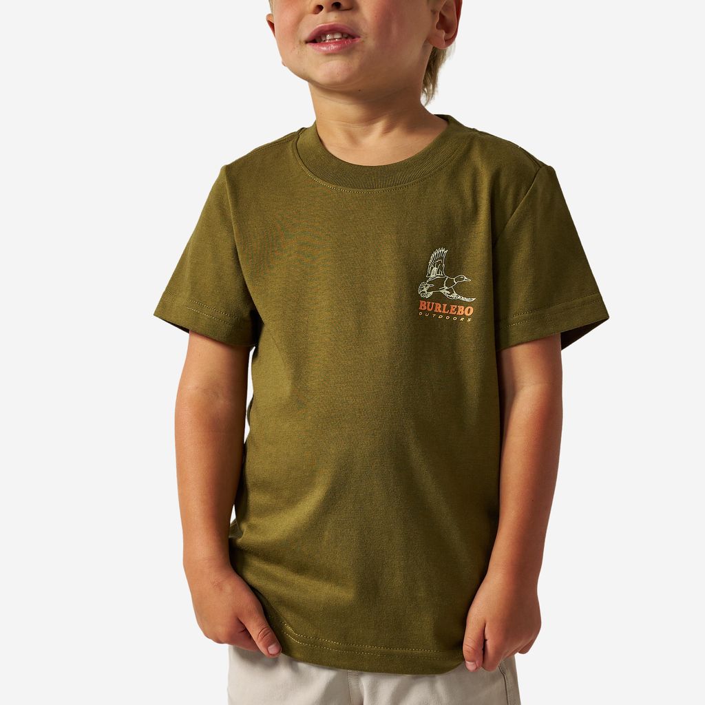 Boys Burlebo Duck Wild Tee - Hunter Green
