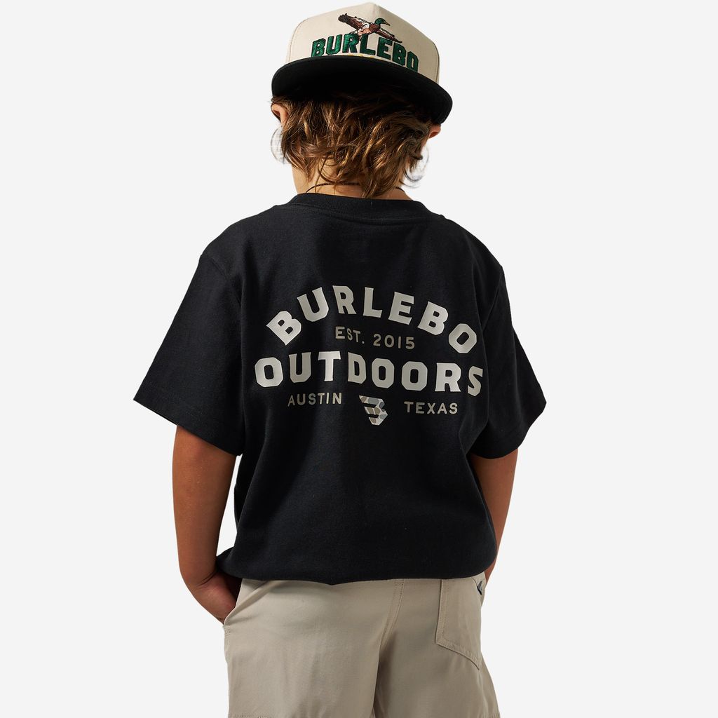 Boys Burlebo Outdoors Logo Tee - Black