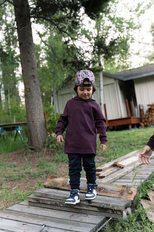 Boys Burlebo Thermal Hoodie - Maroon