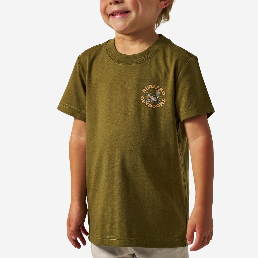 Boys Burlebo Wood Duck Tee - Hunter Green