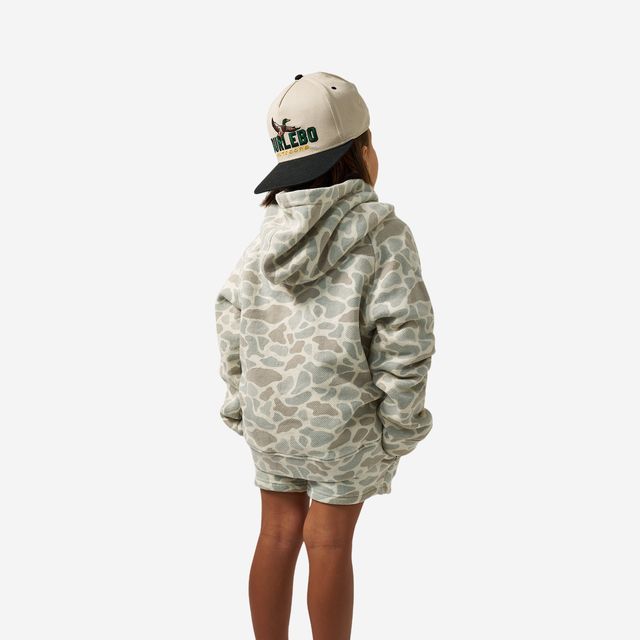 Boys Burlebo Vintage Washed Fleece Hoodie - Classic Deer Camo