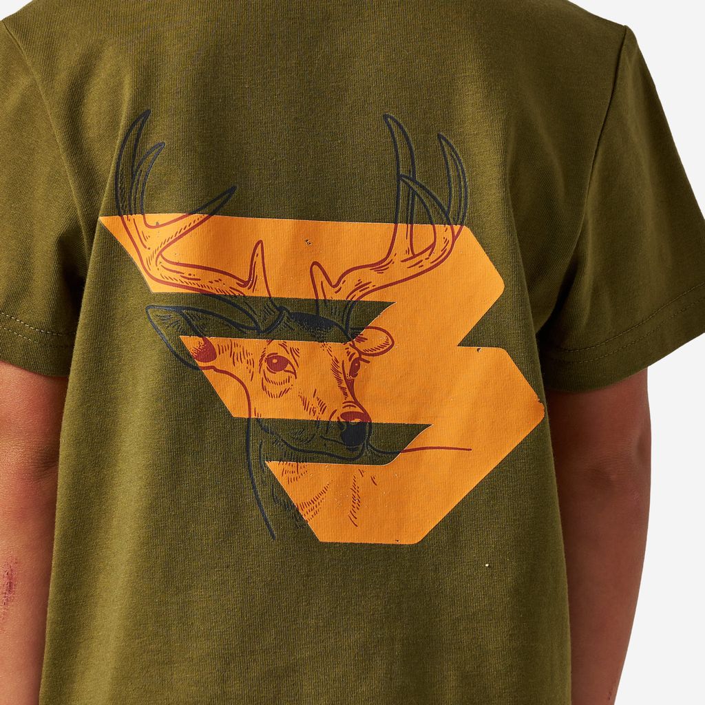 Boys Burlebo Deer Flying B Tee - Hunter Green