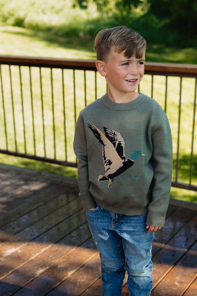 Boys Burlebo Cabin Sweater | Olive Duck