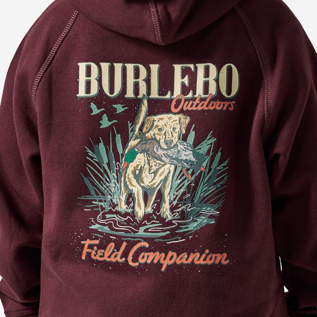 Boys Burlebo Fleece Hoodie - Field Companion | Maroon