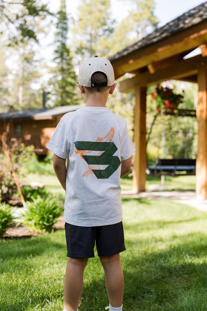 Boys Burlebo Duck Flying B Logo Tee - Oatmeal