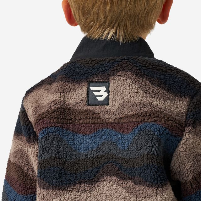 Boys Burlebo Wave on Wave Mountain Fleece Sherpa Full Zip Jacket