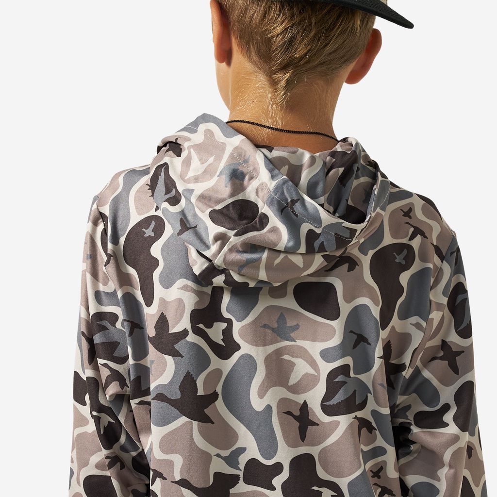 Boys Burlebo Performance Hoodie - Mallard Mayhem Camo