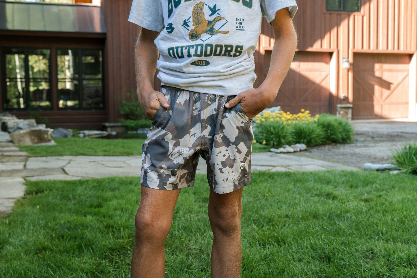 Boys Burlebo Athletic Shorts - Splatter Camo