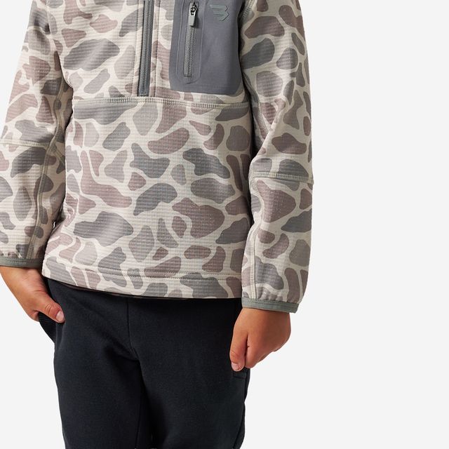Boys Burlebo Blaze Tech Q-Zip - Classic Deer Camo