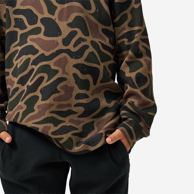 Boys Burlebo Thermal Hoodie - Bendita Camo