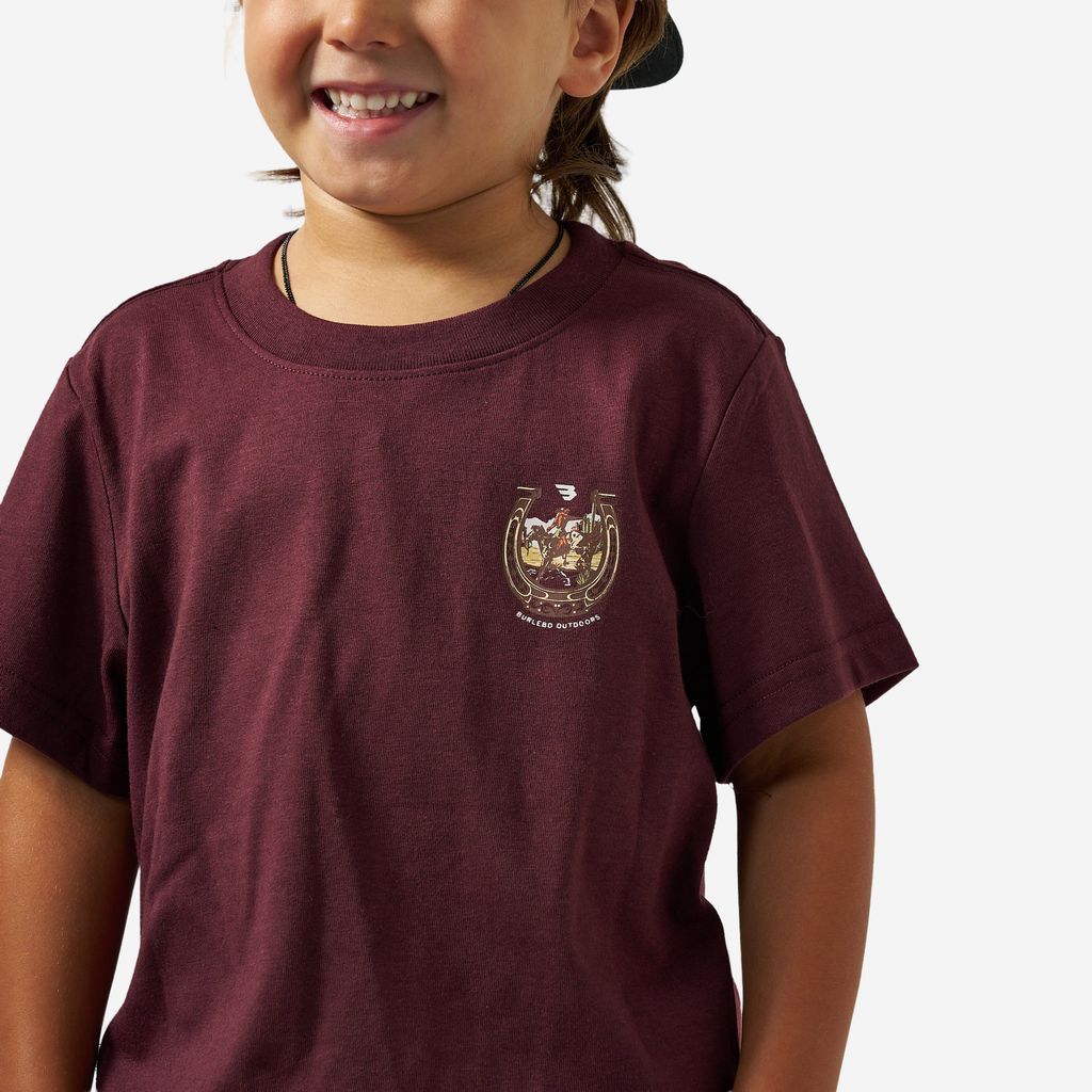 Boys Burlebo Horseshoe Tee - Maroon