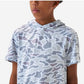 Boys Burlebo Short Sleeve Performance Hoodie - White Camo