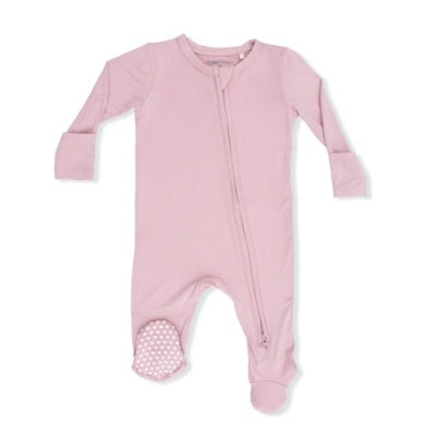 Angel Dear 2-Way Zipper Footie | Solid Peachskin