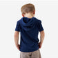 Boys Burlebo Short Sleeve Performance Hoodie - Navy