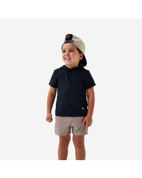 Boys Burlebo Short Sleeve Performance Hoodie - Black