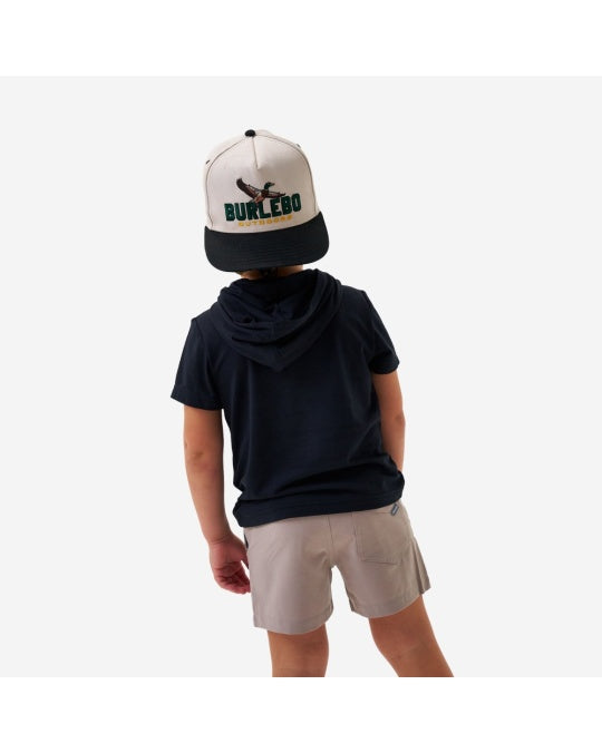 Boys Burlebo Short Sleeve Performance Hoodie - Black