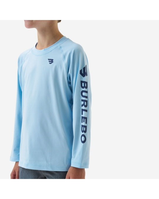 Boys Burlebo Rashguard - Baby Blue/Navy